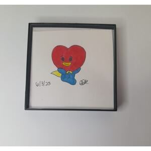 Home Decor Kpop Music BT21 Tata Kim Taehyung Hand drawed Size 4 X 4 Framed